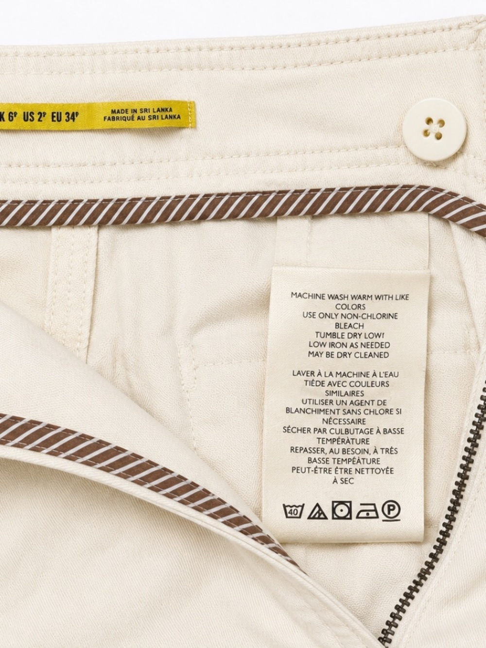 Anthropologie Maeve Ivory Sailor Wide Leg Crop Pants Size 2 - Picture 2 of 6